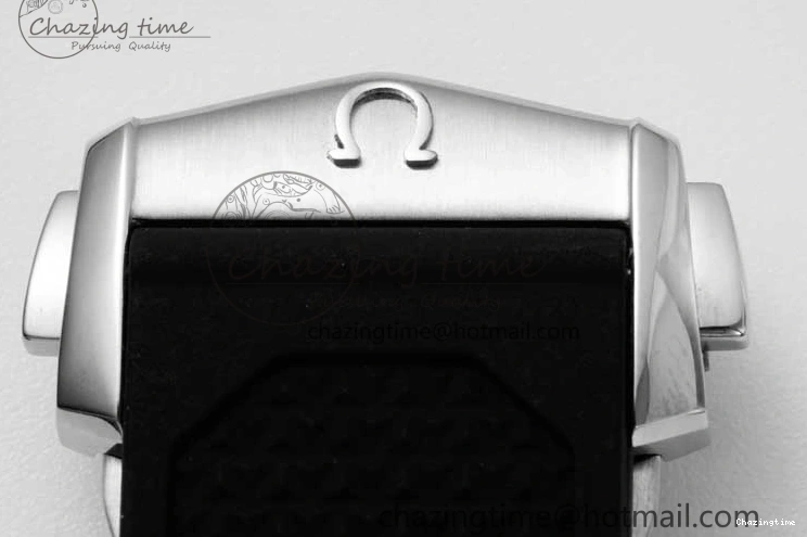 0706 TopPick Speedmaster Racing Master SS HKF Best Edition White Black Dial on Black Rubber Strap A 7813